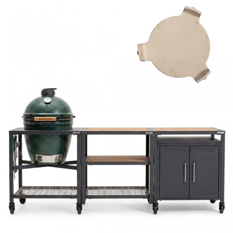 Big Green Egg Medium - Pack Table modulaire + Meuble extension + Meuble placard