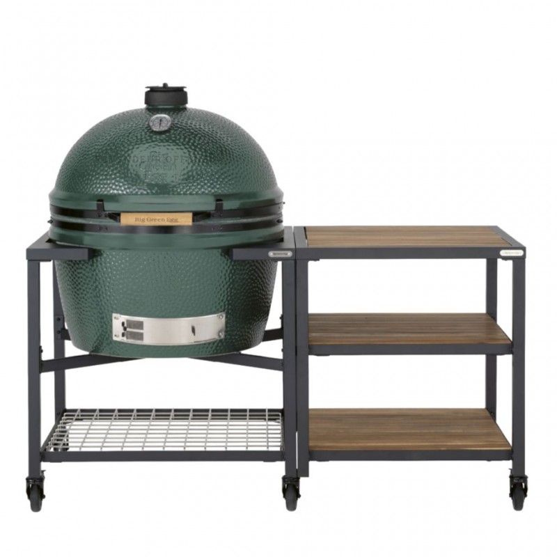 Big Green Egg 2XL - Table modulaire et meuble 3 étagères  acacia